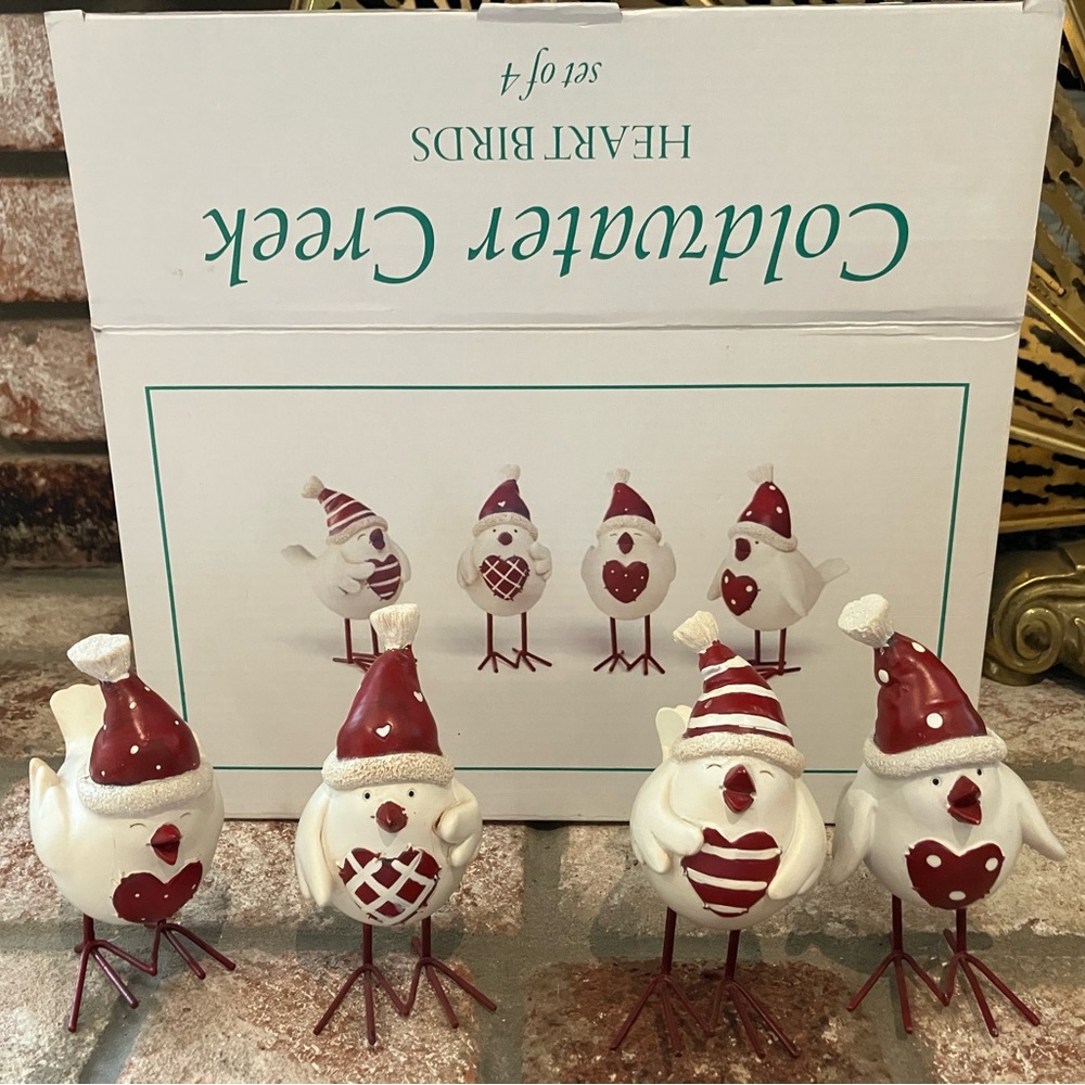 Coldwatee creek heart birds vintage Christmas decorations